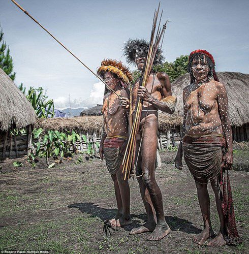 The tribe living in a primitive style in Indonesia