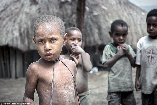 The tribe living in a primitive style in Indonesia