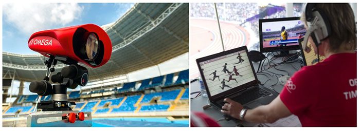 Camera synchronized with Omega's quantum timing system used at the Olympics