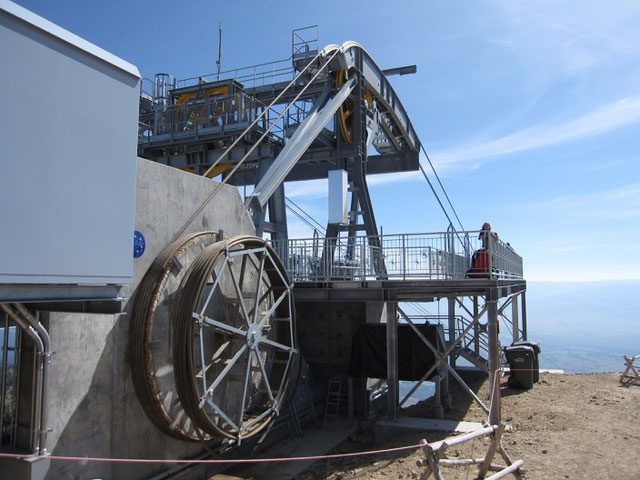 The rock anchor is placed at the lowest part of the cable car system, serving to keep the cable taut.