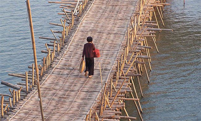 The bridge is wide and sturdy enough to support light vehicles.