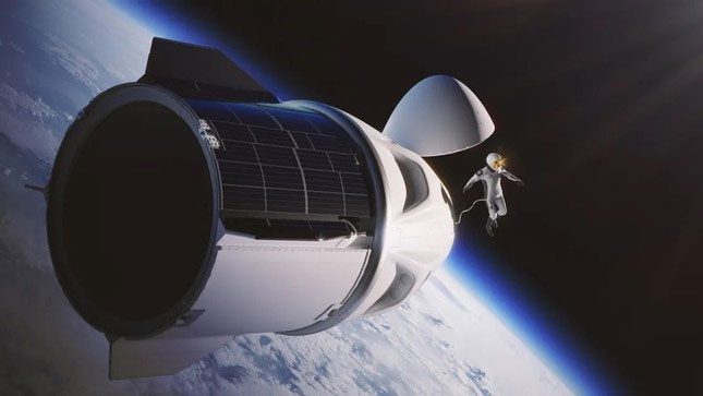 Simulation of the space journey from SpaceX's Dragon spacecraft.