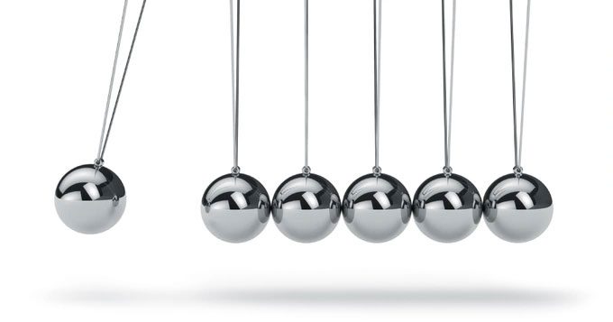 The pendulum was created to demonstrate the laws of conservation of momentum and energy.