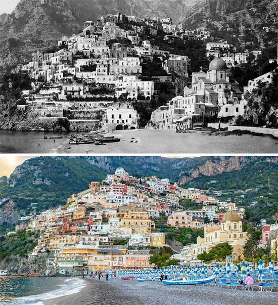 Positano, Italy in 1920 and 2020, still unmatched in beauty after 100 years.