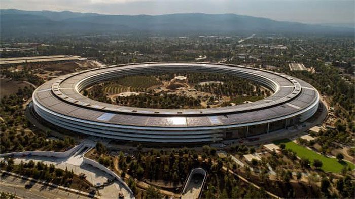 Apple Park "spaceship" building.