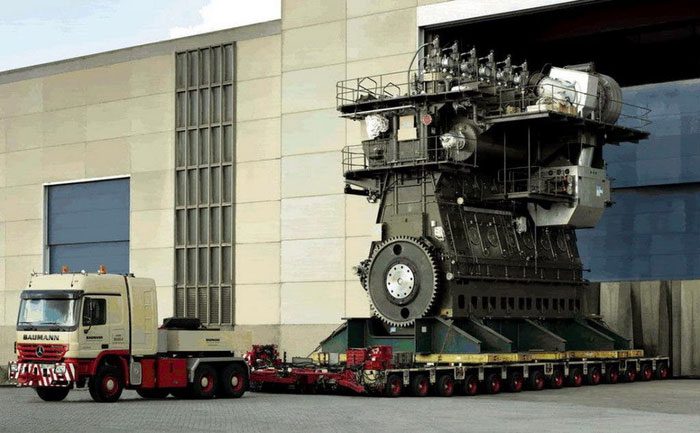 This colossal machine is manufactured by Wärtsilä, a Finnish engineering company