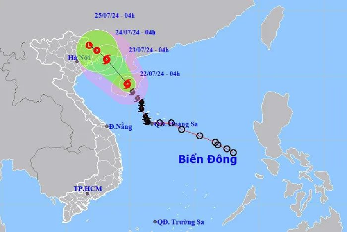 Forecast path and impact of Typhoon No. 2.