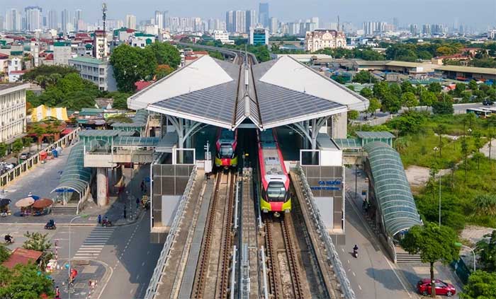 The Nhổn - Hà Nội elevated metro section is 8.5 km long