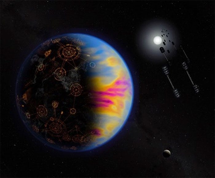 Illustration of a potentially habitable exoplanet