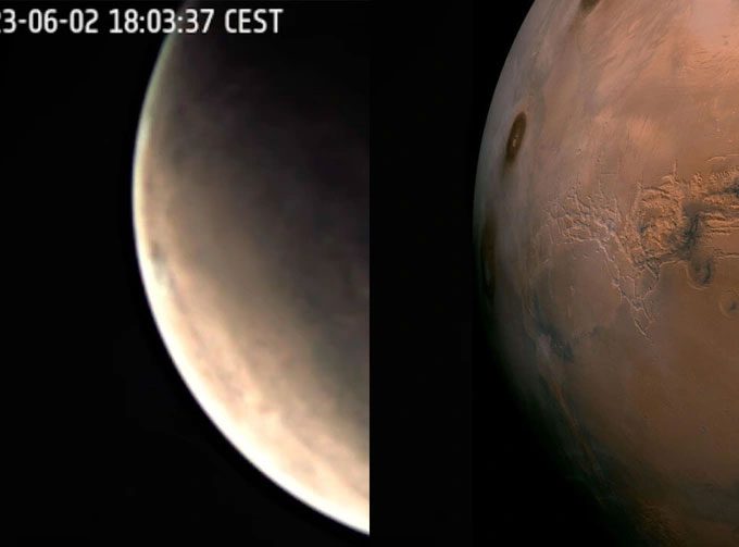 Surprising live broadcast image from Mars Express