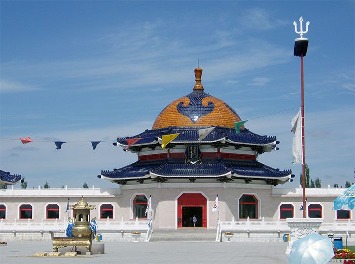 Tomb of Genghis Khan in Ordos, Inner Mongolia, China.