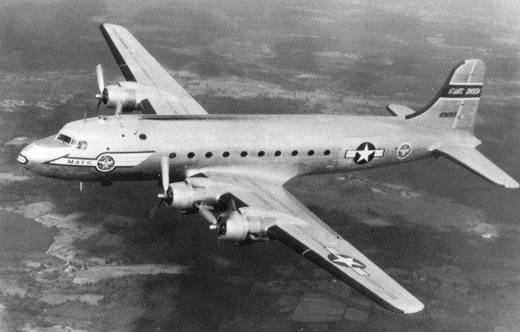 The missing Douglas C-54D military transport aircraft of the U.S. Army Air Force.