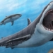 megalodon monster or white shark swims faster than 135795