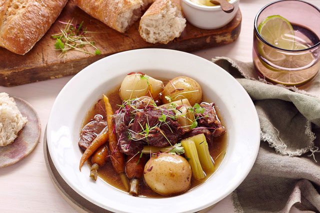 French pot-au-feu dish.