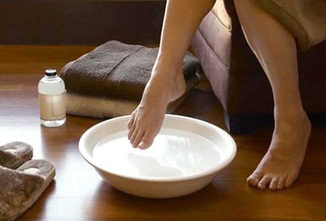 Soaking feet in salt water is highly effective for killing bacteria.