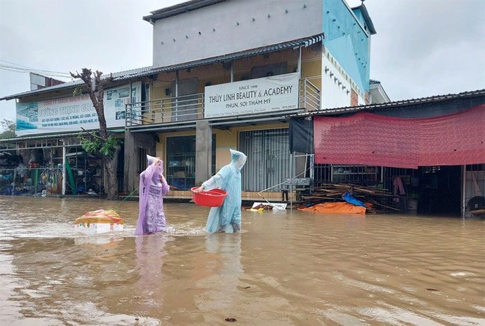 The tropical depression has weakened after making landfall.