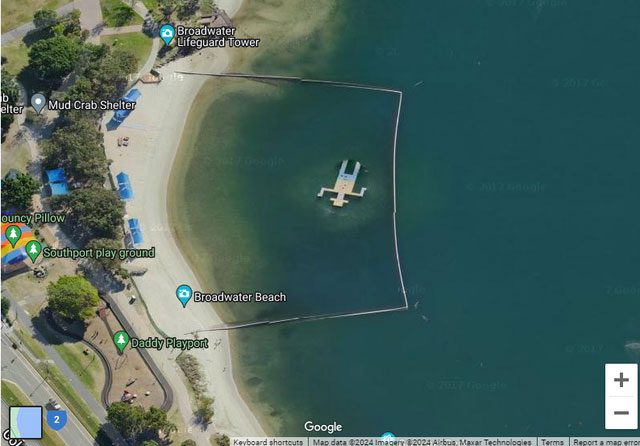 Image of the "man" floating in the sea in Australia.