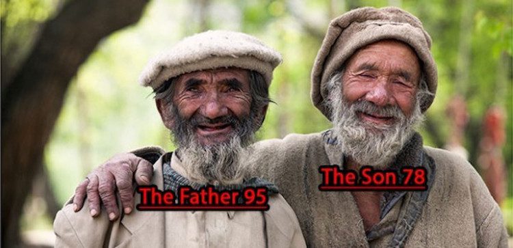 A 95-year-old father and his 78-year-old son.