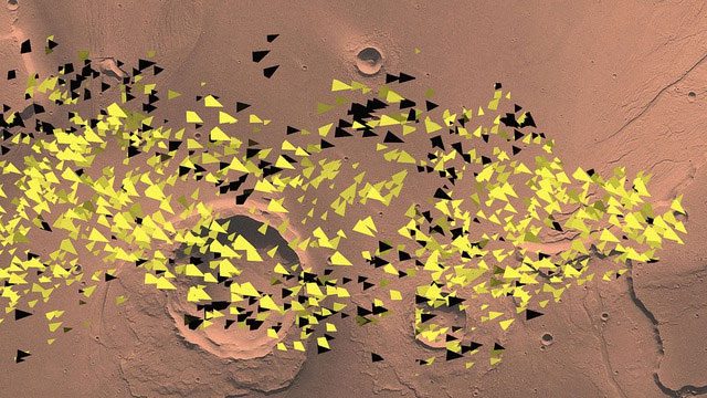 Marsbees can conserve energy by passively deforming and rotating their wings