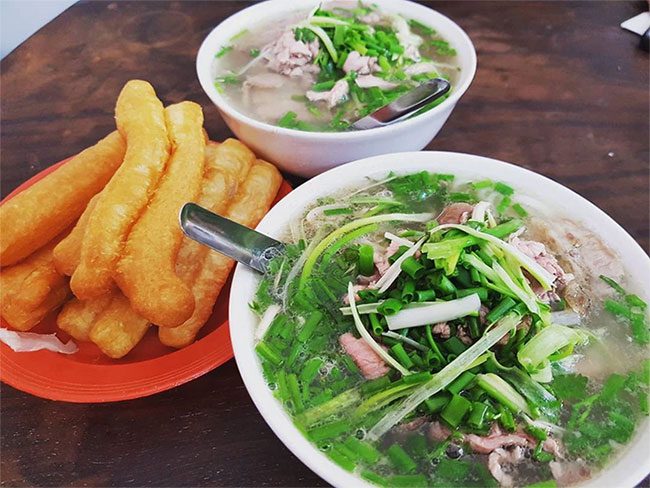 In Hanoi, pho primarily depends on the quality of the broth.