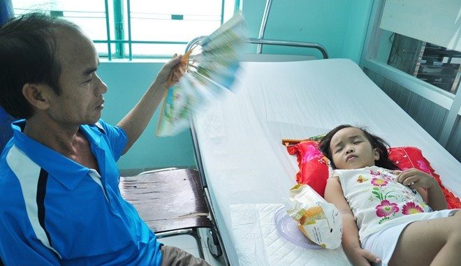 Dengue fever patients being treated at Khanh Hoa Tropical Hospital.