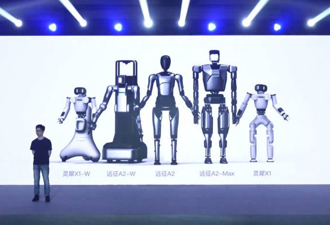 The five new robots introduced by Agibot.