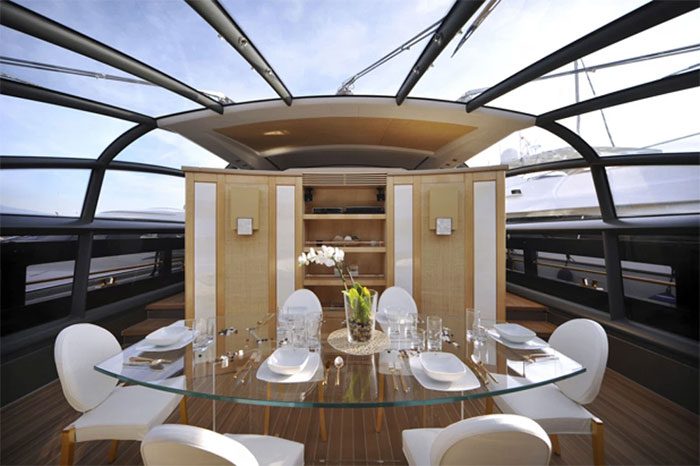 Inside the superyacht