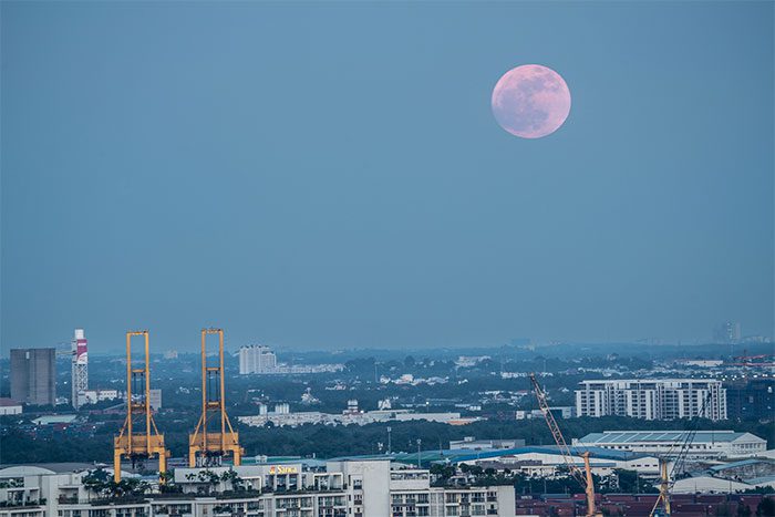 Super Blue Moon over Saigon.