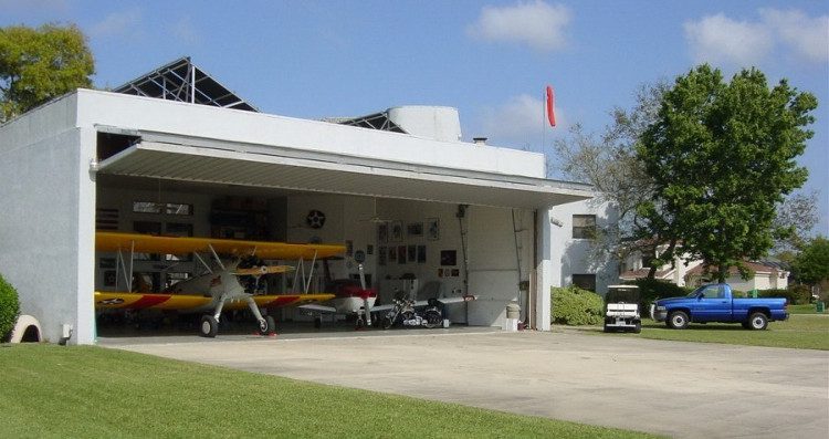 Residents use hangars instead of car garages.