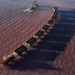 super realistic landscape train moving on pink water in russia 135532