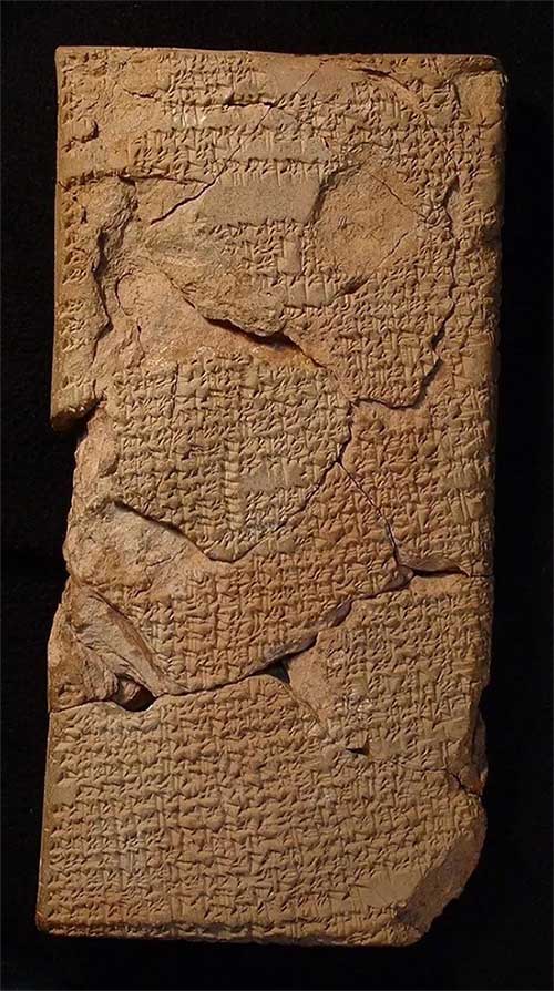 The image shows one of the cuneiform tablets that researchers have deciphered.