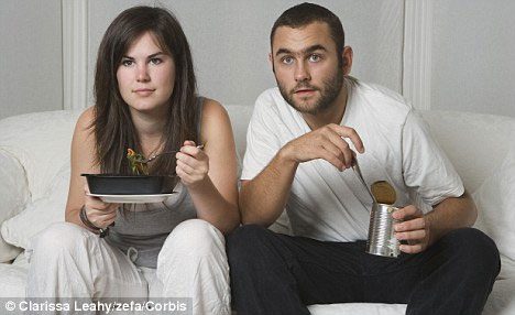 Frequent eating and watching TV can lead to weight gain.