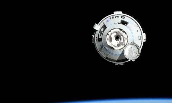 Boeing's Starliner approaching the International Space Station (ISS) for docking in early June