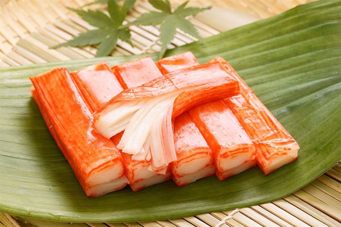 Imitation crab as we commonly see.