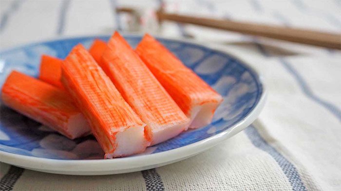Orange imitation crab.