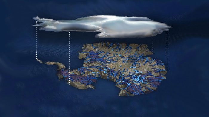 Scientists discover the rock-ice-water ecosystem beneath Antarctica.