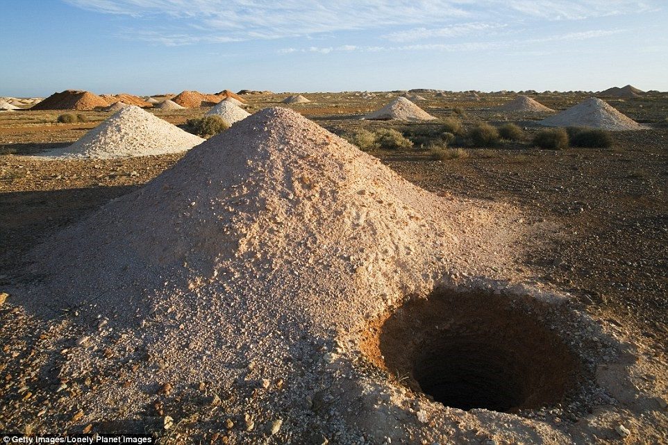 This is an aerial view of Coober Pedy, Australia.