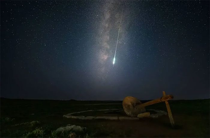 Meteors falling to Earth.