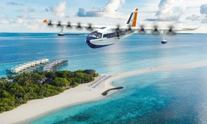 Zero emission seaplane with a range of 600km.