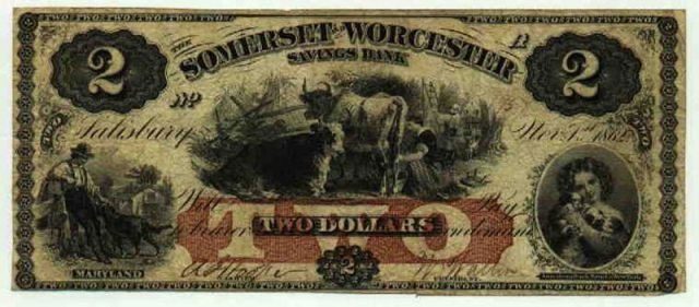 The 2 USD bill, issued in November 1862.