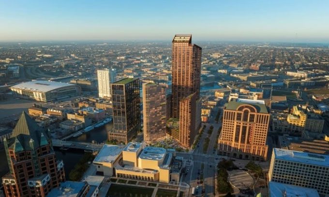 The new timber building will be 55 stories tall, the tallest in the world upon completion.