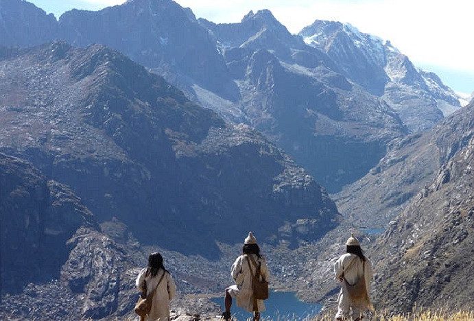 The Kogi people living in the Sierra Nevada mountains, Colombia