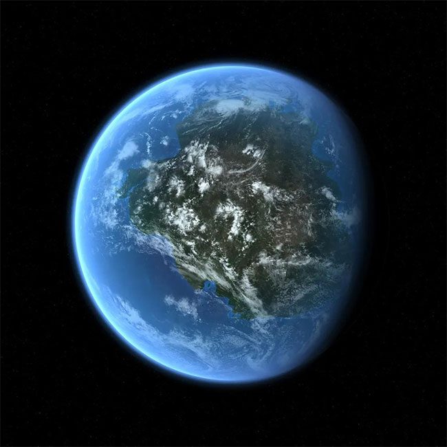 Simulation of the supercontinent Gondwana formed about 550 million years ago.