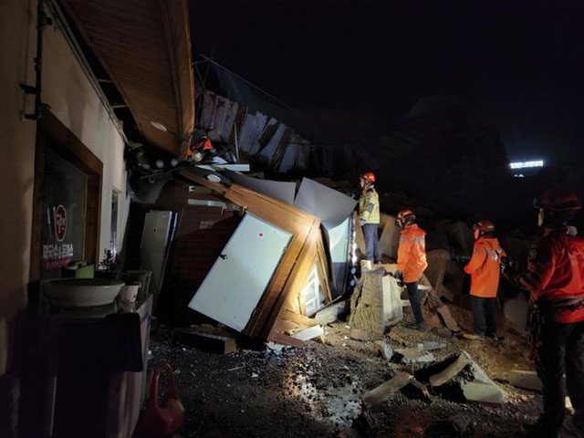 A wall collapsed due to heavy rain in Gyeonggi Province