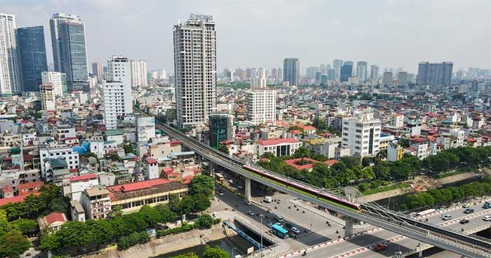 The entire Nhon - Hanoi urban metro line is 12.5 km long with a total investment of 34,826 billion VND