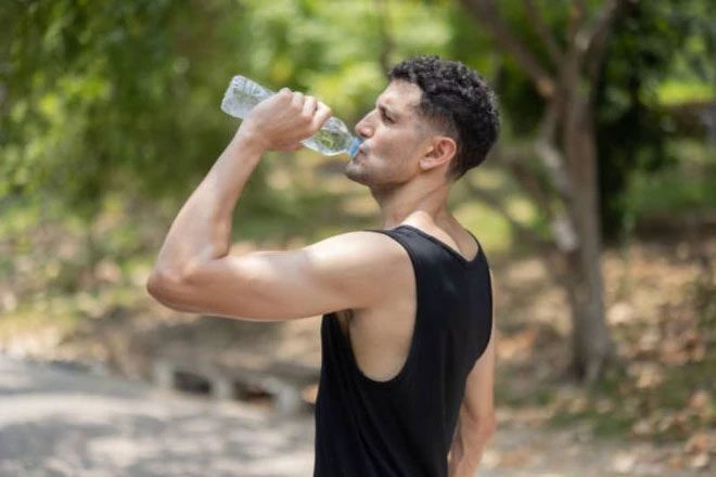 Sweating makes you thirsty, leading to increased water intake.