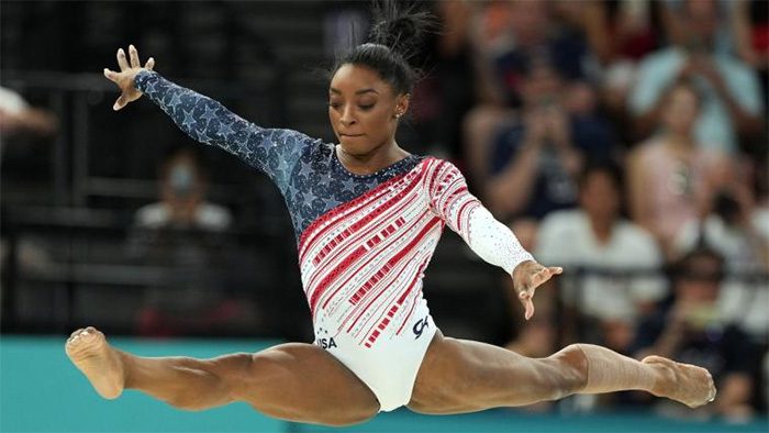 Simone Biles at the Paris 2024 Olympics.