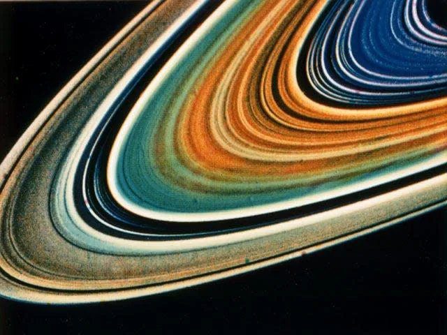 The rings of Saturn on August 23, 1981.