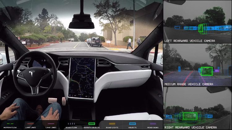 Tesla equips all its vehicle models with a self-driving system.