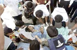 Rescue team accompanying patients on the flight to Bangkok.